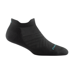 Darn Tough Women's Coolmax Run No Show Tab Ultra Light Cushioned Black Moisture Wicking Anti-Blister Athletic Running Socks